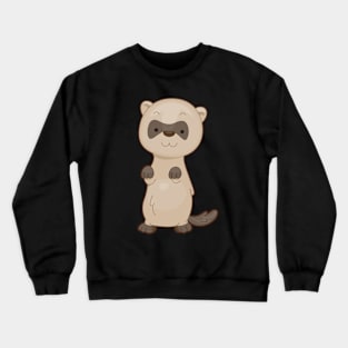 ferret lover, cute ferret, ferret pet, animals- black footed ferret Crewneck Sweatshirt